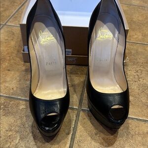 Christian Louboutin Black babel clou 150 kid/patent heel size 38 CM53